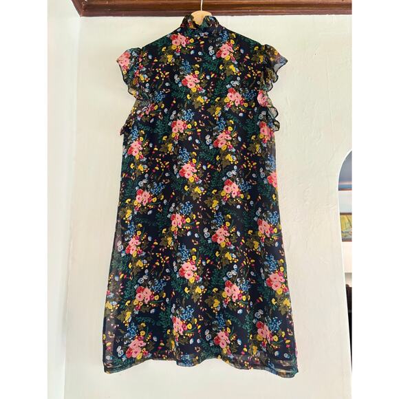 No.6 X Madewell Beacon Silk Dress in Garden Bouquet- Size 8 - Picture 2 of 6